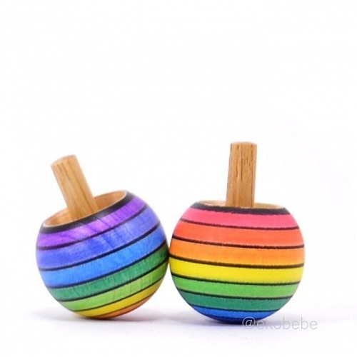 Mader Wooden Turning Top Rainbow