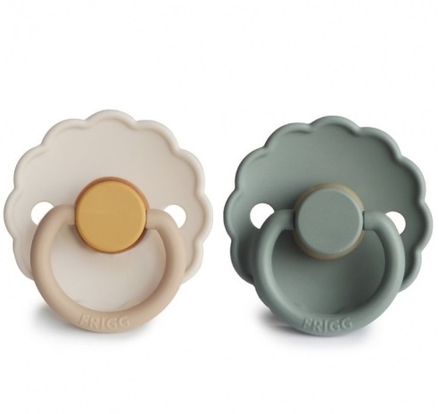 FRIGG Pacifier Classic Latex 2 Pack - Chamomile & Lily Pad
