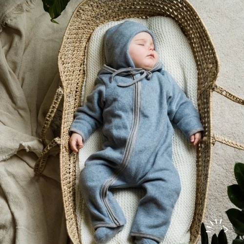 Baby Overall Cotton Fleece - Stone Blue