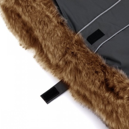 Winter Hand Muff for pram with VEGAN Fur - Grey Melange