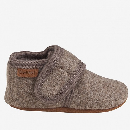 Baby Wool Shoes Slippers - Walnut