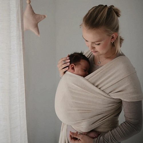 Mushie Baby Carrier Sling Wrap - Beige Melange
