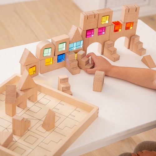 Wooden Building Gem Blocks