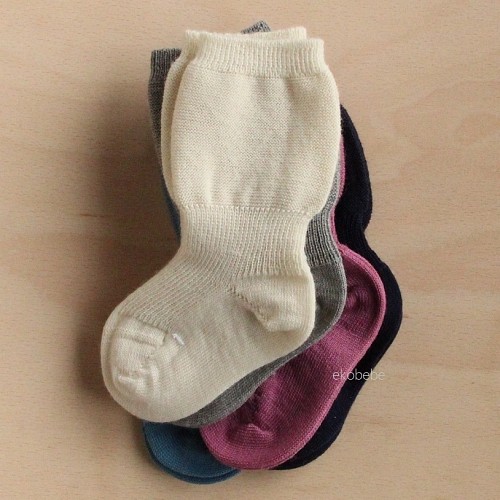 Thin Wool Baby Socks - Natural