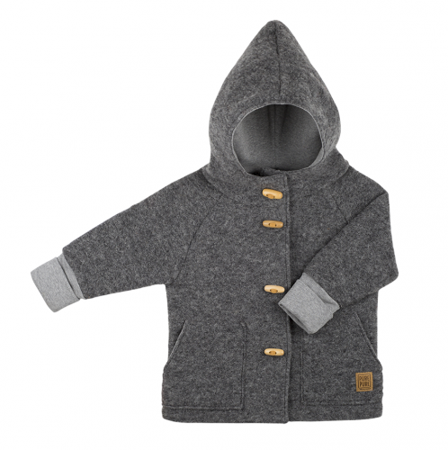 Pure Pure by Bauer Duffle Coat Boiled Wool Grey Melange