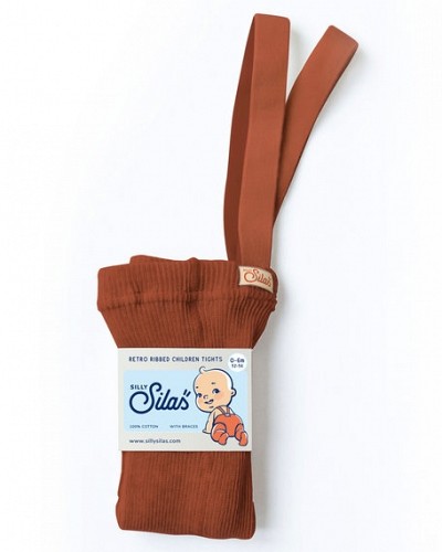 Silly Silas Retro Tights With Braces - Cinnamon