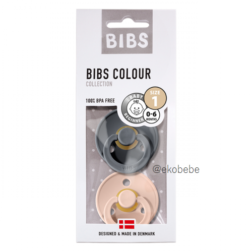 Bibs Colour 2-pak Blush/Iron SIZE 1