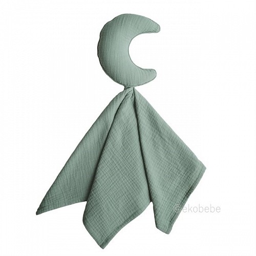 Mushie Lovey Blanket Moon - Roman Green