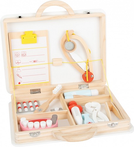 Wooden Doctor and Dentist Suitcase Set