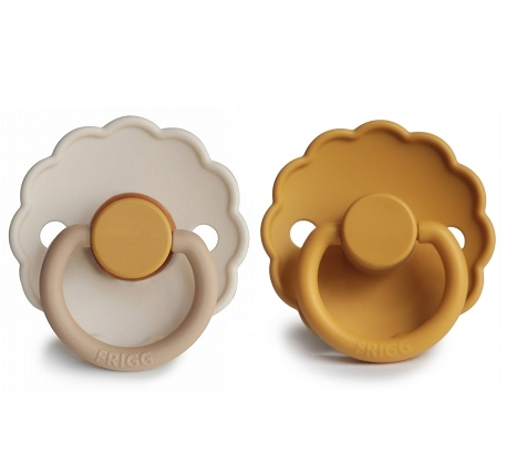 FRIGG Pacifier Classic Latex 2 Pack - Chamomile & Honey Gold