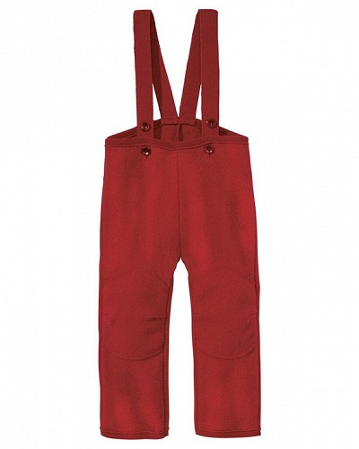 Disana Boiled Wool Trousers Overalls - Bordeaux