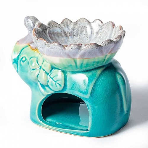 Aromatic Oil and Wax Burner - Elephant Turquoise
