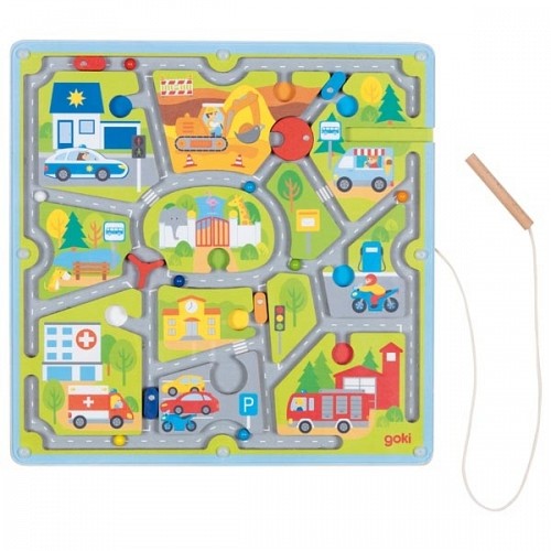 Magnetic Maze in the City - Preschoolers Learning and Education