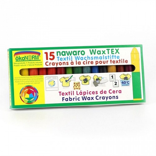 Nawaro Textile Wax Crayons for Ironing - 15 colors