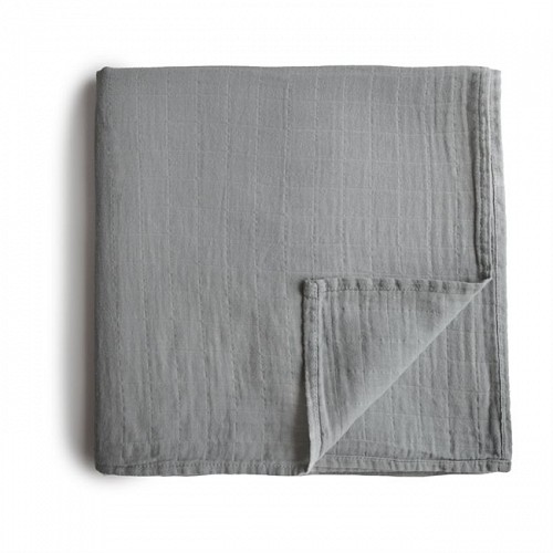 Mushie Swaddle Blanket Belgium Grey