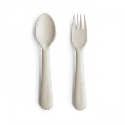 Mushie Fork and Spoon Set (Ivory)