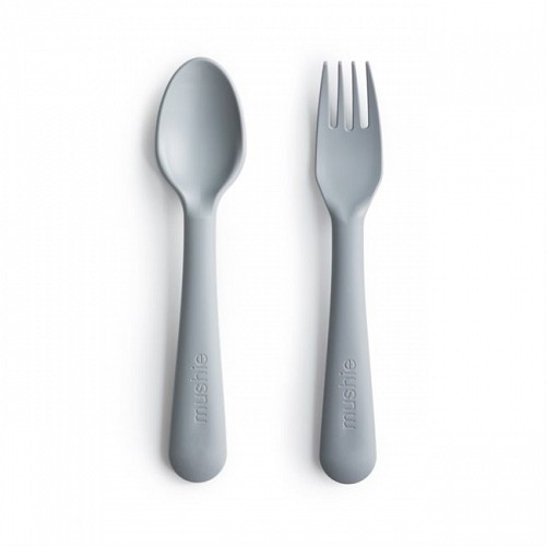 Mushie Fork and Spoon Set (Cloud)