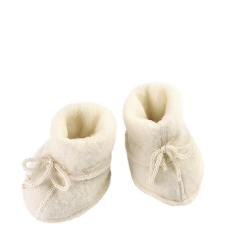 Engel Natur Wool Fleece Baby Booties - Natural