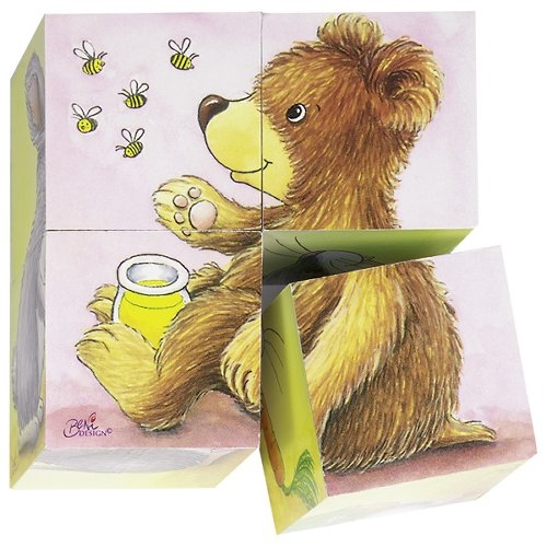 Wooden Cube Puzzle - Baby Animals