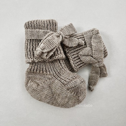 Newborn Socks 100% Organic Wool - Sand