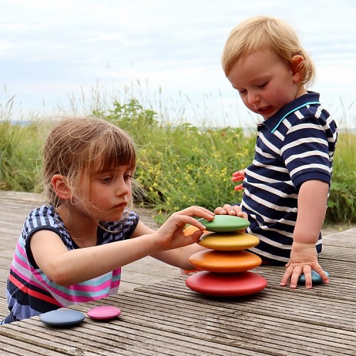 Large Sensory Rainbow Wooden Buttons