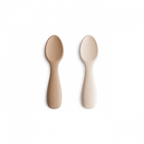 Silicone Toddler Starter Spoons 2-Pack Natural/Shifting Sand