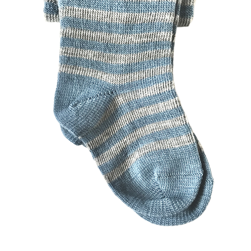 Wool Tights Striped - Blue