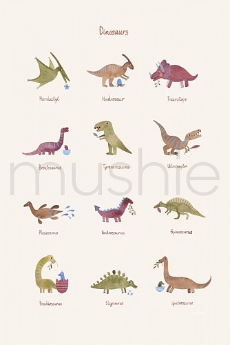Mushie Dinosaur Poster Large