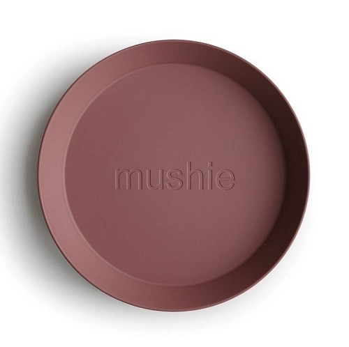 Mushie Round Dinnerware Plates Set of 2 (Woodchuck)