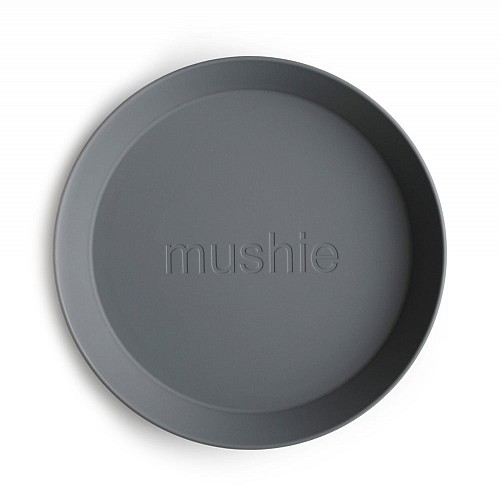 Mushie Round Dinnerware Plates Set of 2 (Smoke)