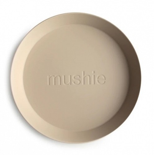 Mushie Round Dinnerware Plates Set of 2 (Vanilla)