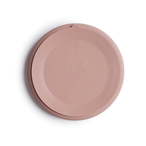 Mushie Silicone Plate with Divided Raised Edges Blush