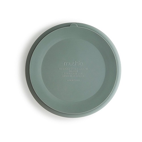 Mushie Silicone Plate with Divided Raised Edges (Cambridge Blue)