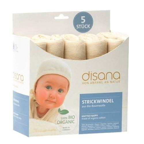 Disana Organic Cotton Knitted Tie-on Nappies (5pcs.)