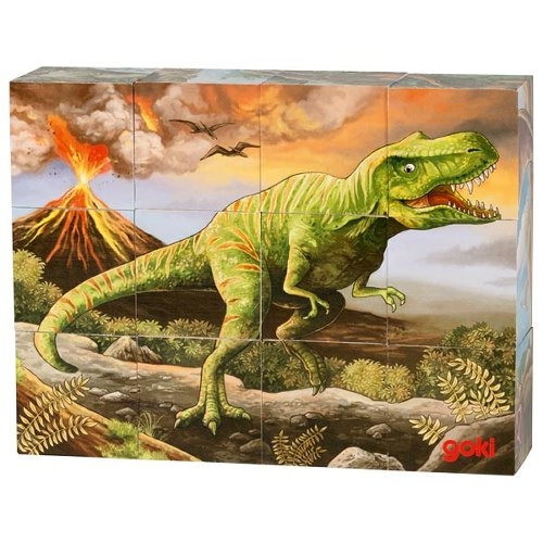 Wooden Cube Puzzle - Dinosaurs