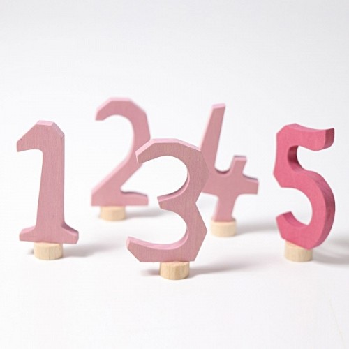 Grimms Anthroposophical Pink Decorative Numbers 1-5