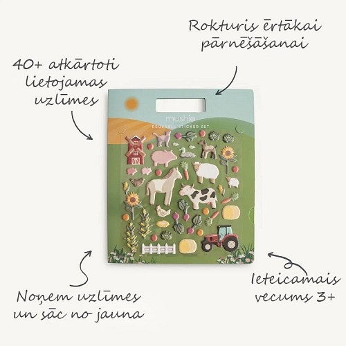 Reusable Sticker and Book Mushie - Farm and Animals