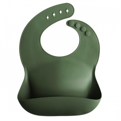 Mushie Silicone Baby Bib Forest Green