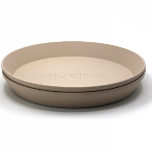 Mushie Round Dinnerware Plates Set of 2 (Vanilla)