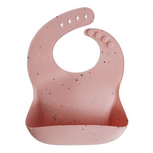 Mushie Silicone Baby Bib Pink Confetti