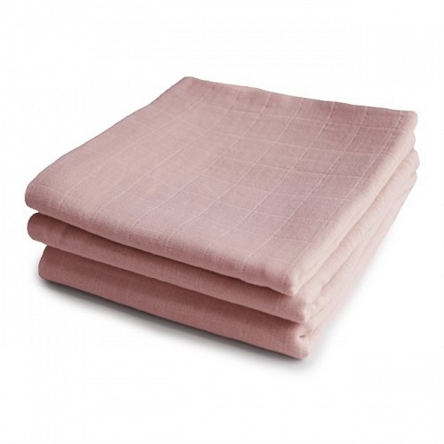 Mushie Muslin Cloth 3 Pack - Blush