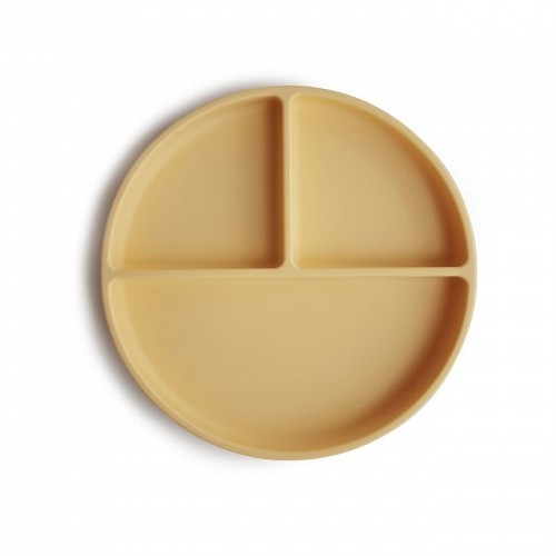 Mushie Silicone Plate with Divided Raised Edges - Daffodil