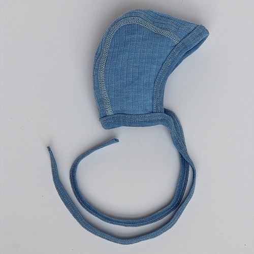 Cosilana Baby Bonnet Wool Silk Cotton - Blue
