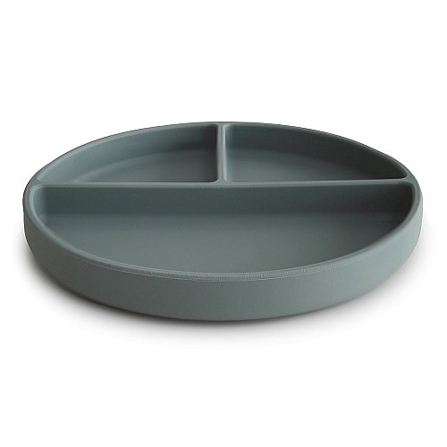Mushie Silicone Plate with Divided Raised Edges (Dried Thyme)