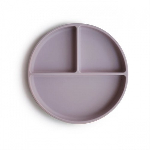 Mushie Silicone Plate with Divided Raised Edges - Soft Lilac