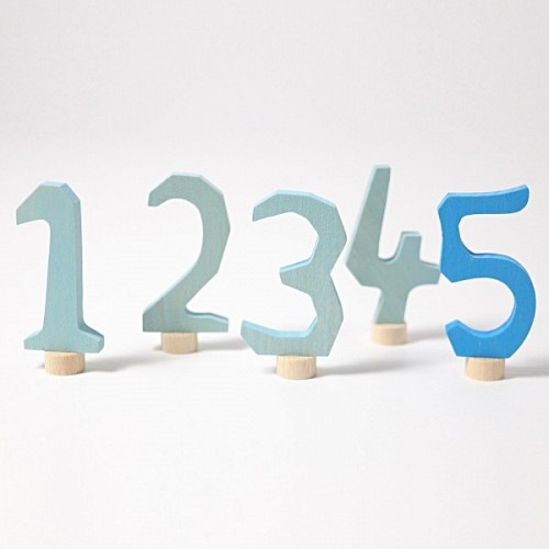 Grimms Anthroposophical Blue Decorative Numbers 1-5