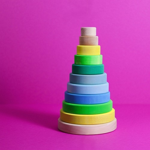 Grimms Wooden Conical Tower - Neon Green
